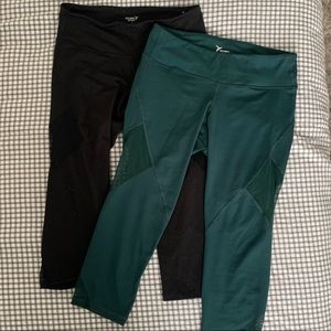 Two pair cutout mesh detail athletic capris